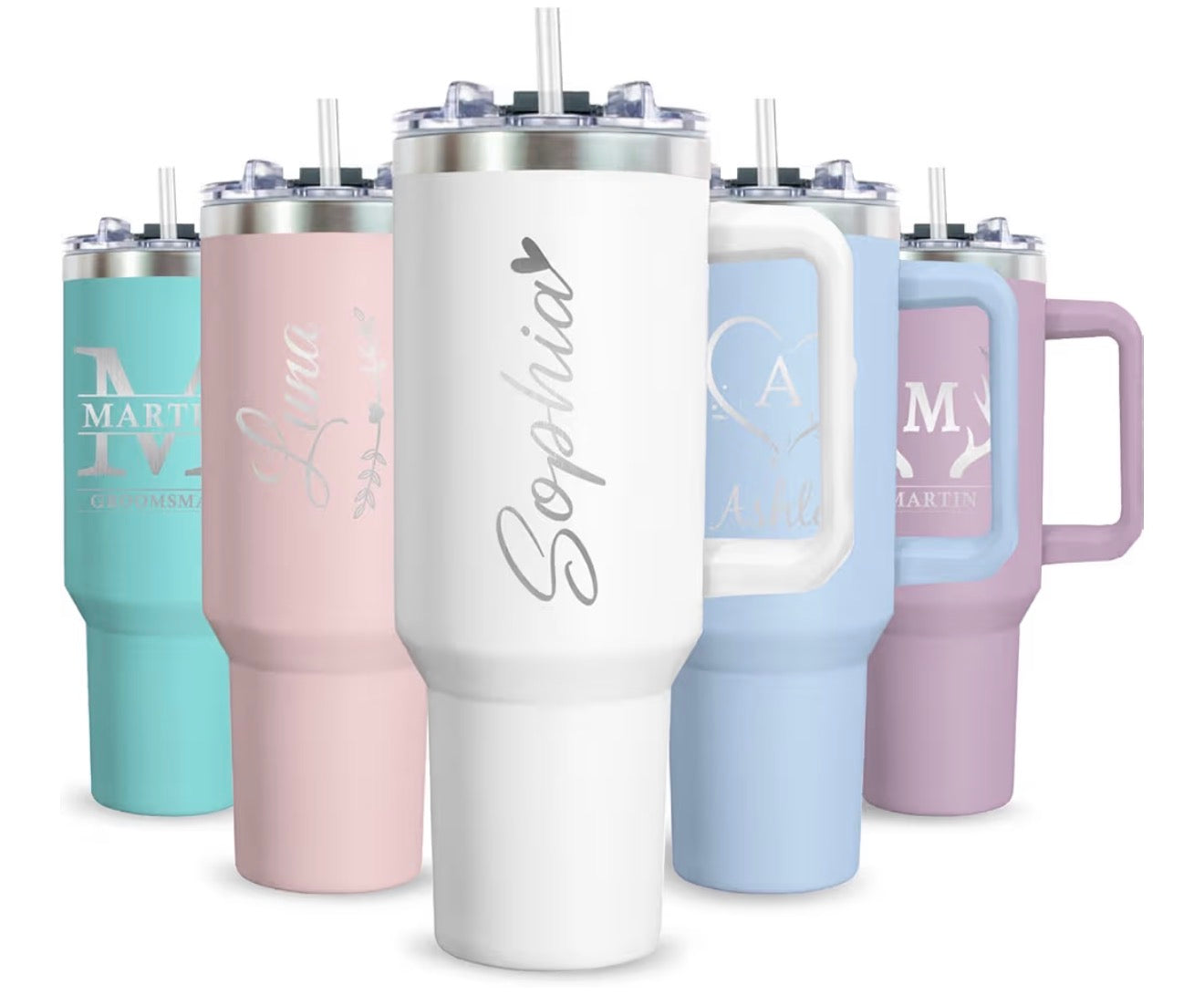 Personalized 40oz Stainless Steel Tumbler with Handle