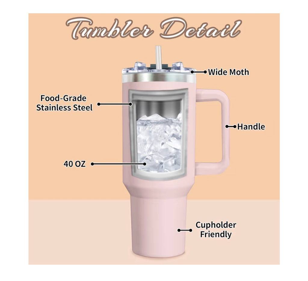 Personalized 40oz Stainless Steel Tumbler with Handle